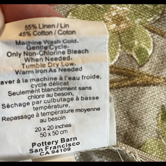 Set of 2 Pottery Barn Pillow Covers 20” x 20” - Picture 3 of 4